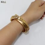 Mallika Gold Screw Bangles - Image 2