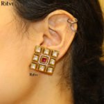 Regal Ruby Square Studs